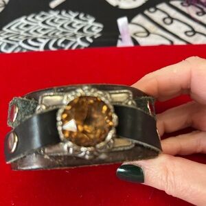 Bling Reloved Leather Cuff